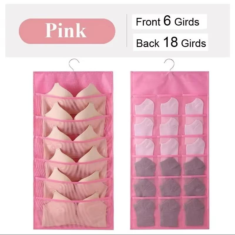 1PC Underwear Storage Bag Household Wall Hanging Sock Storage Bag Wardrobe Double-Sided Storage Bag