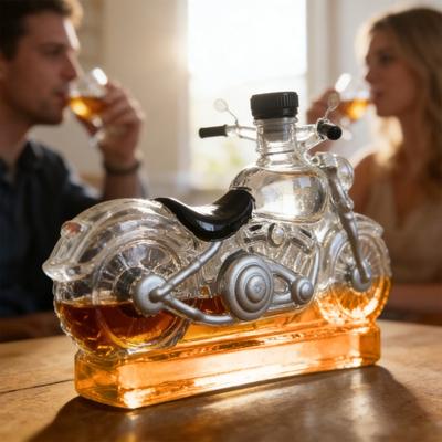 Carafe Motocyclette Bouteille de Vin avec Base Stable Bouchon Facile à Ouvrir Art Vintage Décoration de Fête Accessoires pour le Vin