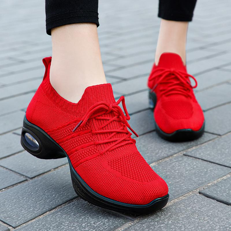 Dance shoes new women's shoes polyurethane thick-soled lightweight square dance shoes middle-aged and elderly mothers breathable walking shoes