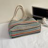 Strandurlaub Strohgewebte Tasche Damen Große Kapazität Regenbogen Tragetasche Reise Pendler Schultertasche