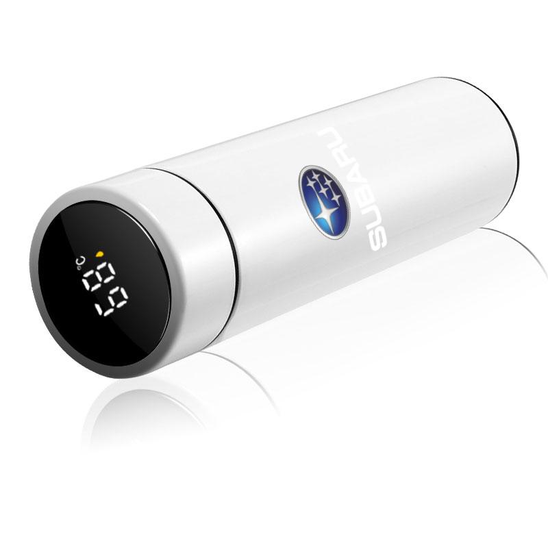 

500 мл Умная термокружка Фильтр Кофе Фляга для напитков Дисплей температуры Для Subaru Forester Crosstrek Outback Impreza Tribeca Ascent Legacy Levorg Mpreza белый