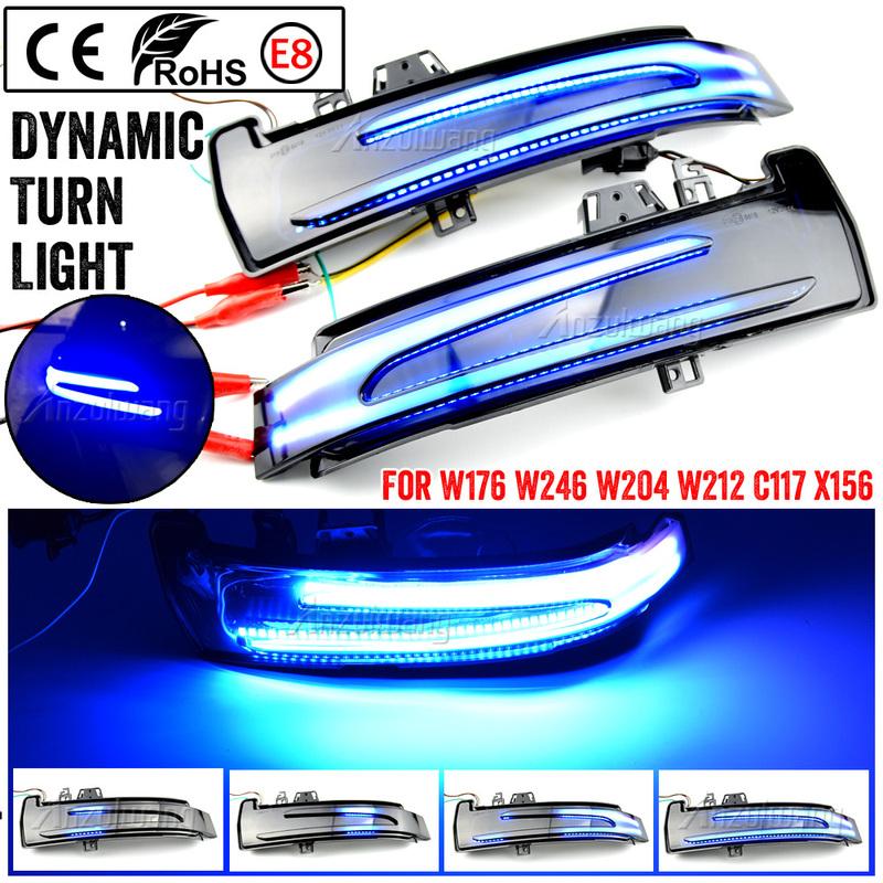 2 Stück Dynamische LED-Blinkerleuchte Spiegelanzeige Blinker für Mercedes Benz W176 W246 W204 W212 C117 X156 C204 X117