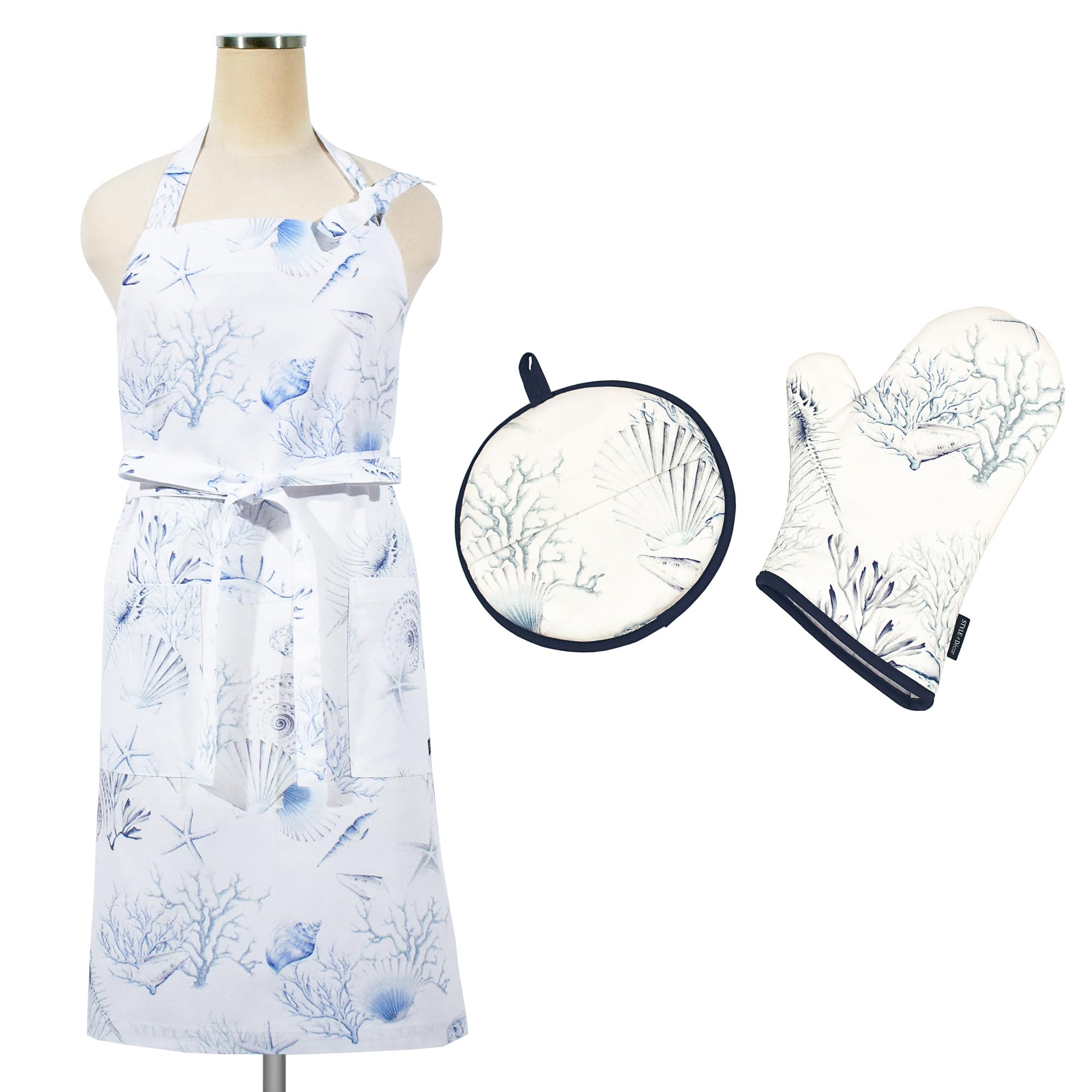 

СТИЛЬ Набор для декора Варежка набор горшков Фартук Кухня Готовка Коралл Ракушка Подарок Праздник Стильный Милый СТИЛЬ Декор W8700300 2 предмета &