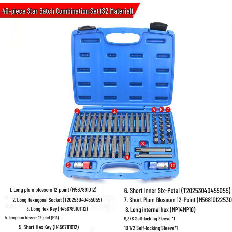 40-Piece Star and Hex Bit Socket Set for Auto Repair and Maintenance