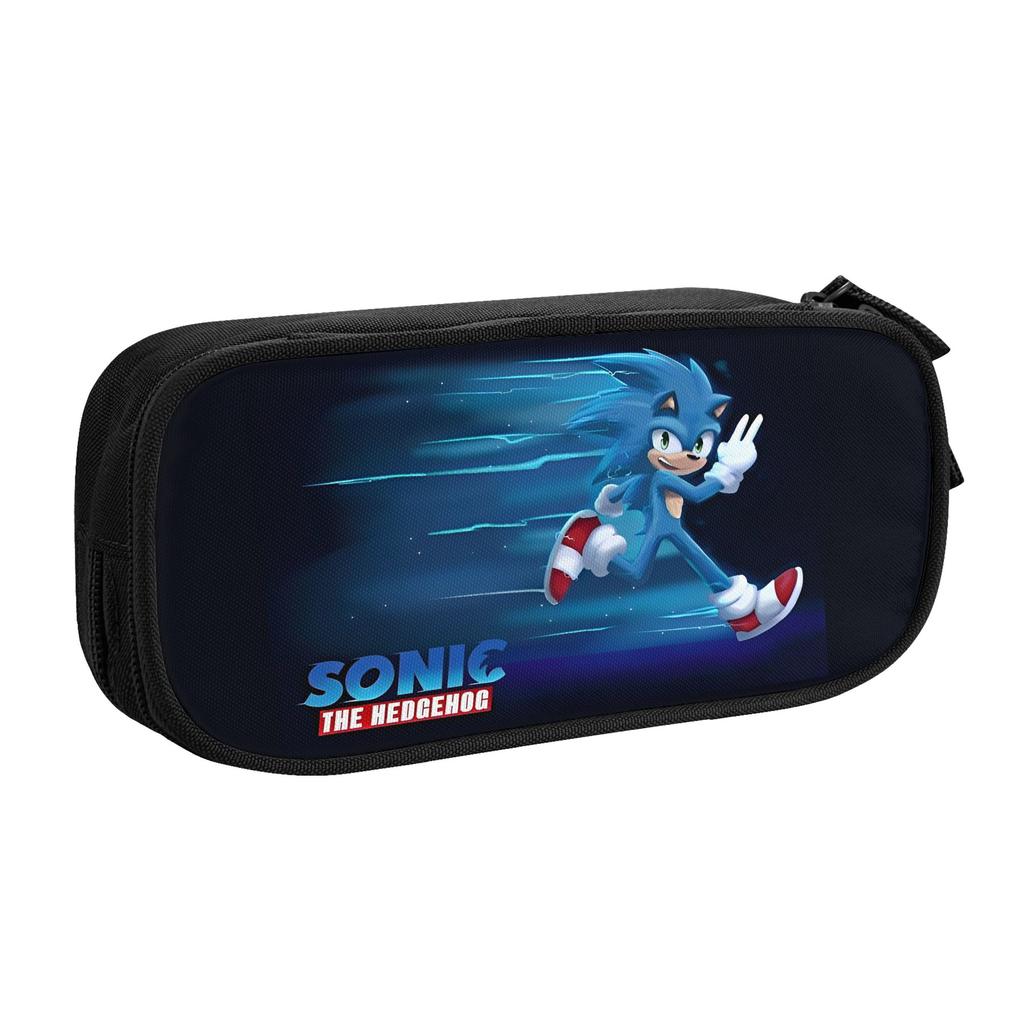 Shadow The Hedgehog Pencil Case Pencilcases Kids Big Capacity Bags Students School Zipper Stationery