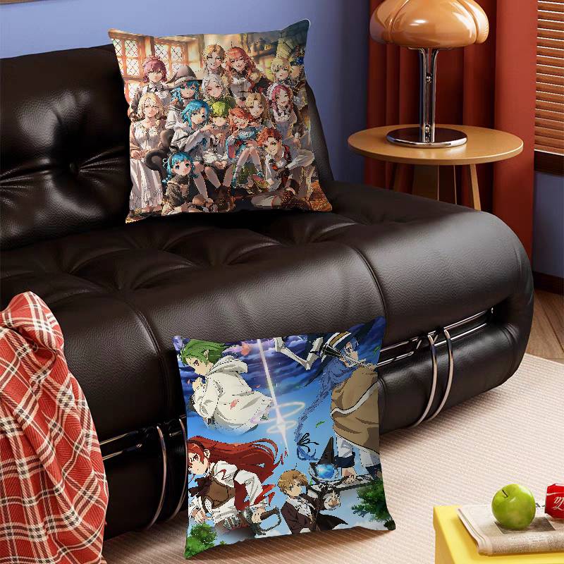 Mushoku Tensei Jobless Reincarnation Personalized Picture Text Home Decorative Pillows Household Gifts 45x45cm