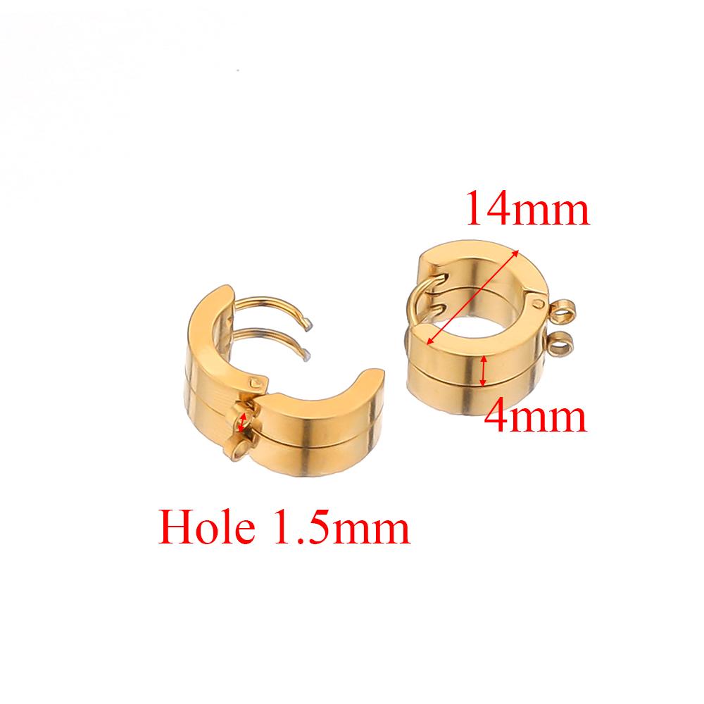 10pcs Stainless Steel Huggie Hoop Earrings Hooks Clips DIY Jewelry Punk Hiphop Making Supplies Accessories Ear Post Components
