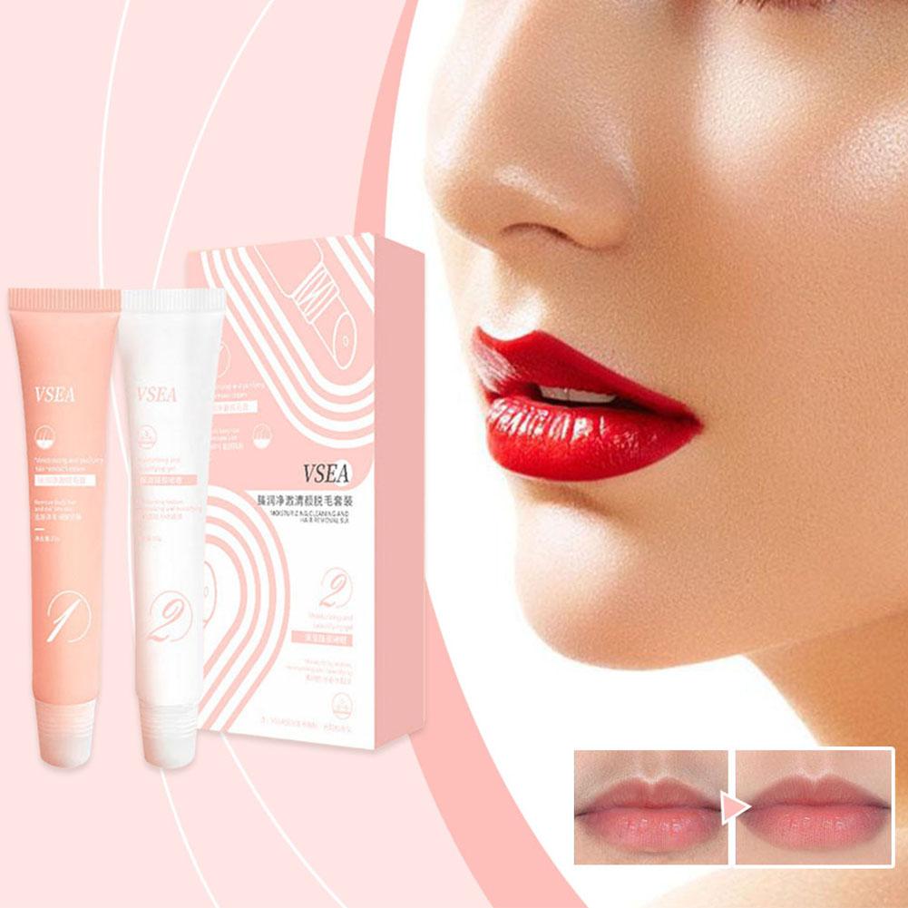 Effective Lip Hair Remover Men Women Painless Gentle Aloe Removal Skin Moisturizing Gel Lip Car T9Y1