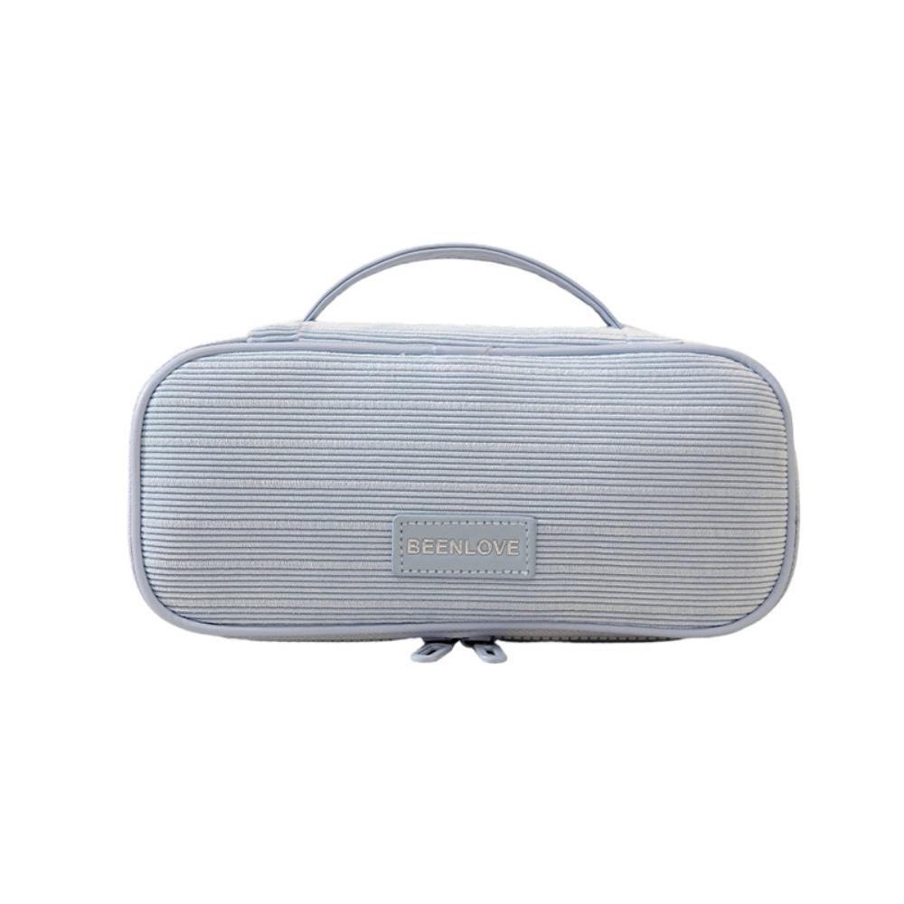 Luxury Large Capacity Storage Bag Portable Multi-functional Cosmetic Bag Solid Color Corduroy Makeup Handbag Travel