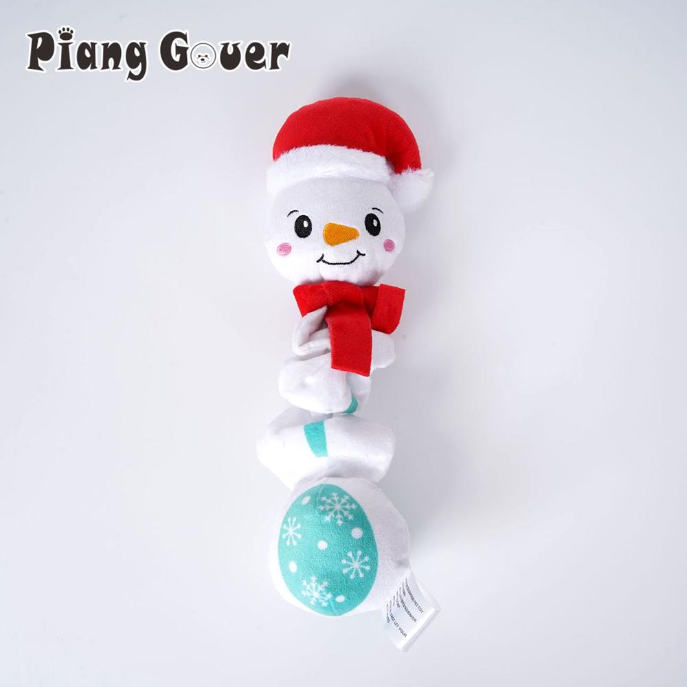 

Cartoon Snowman Pet Dog Squeaky Sound Toy Cute Chew Bite Dog Toy Puppy белый