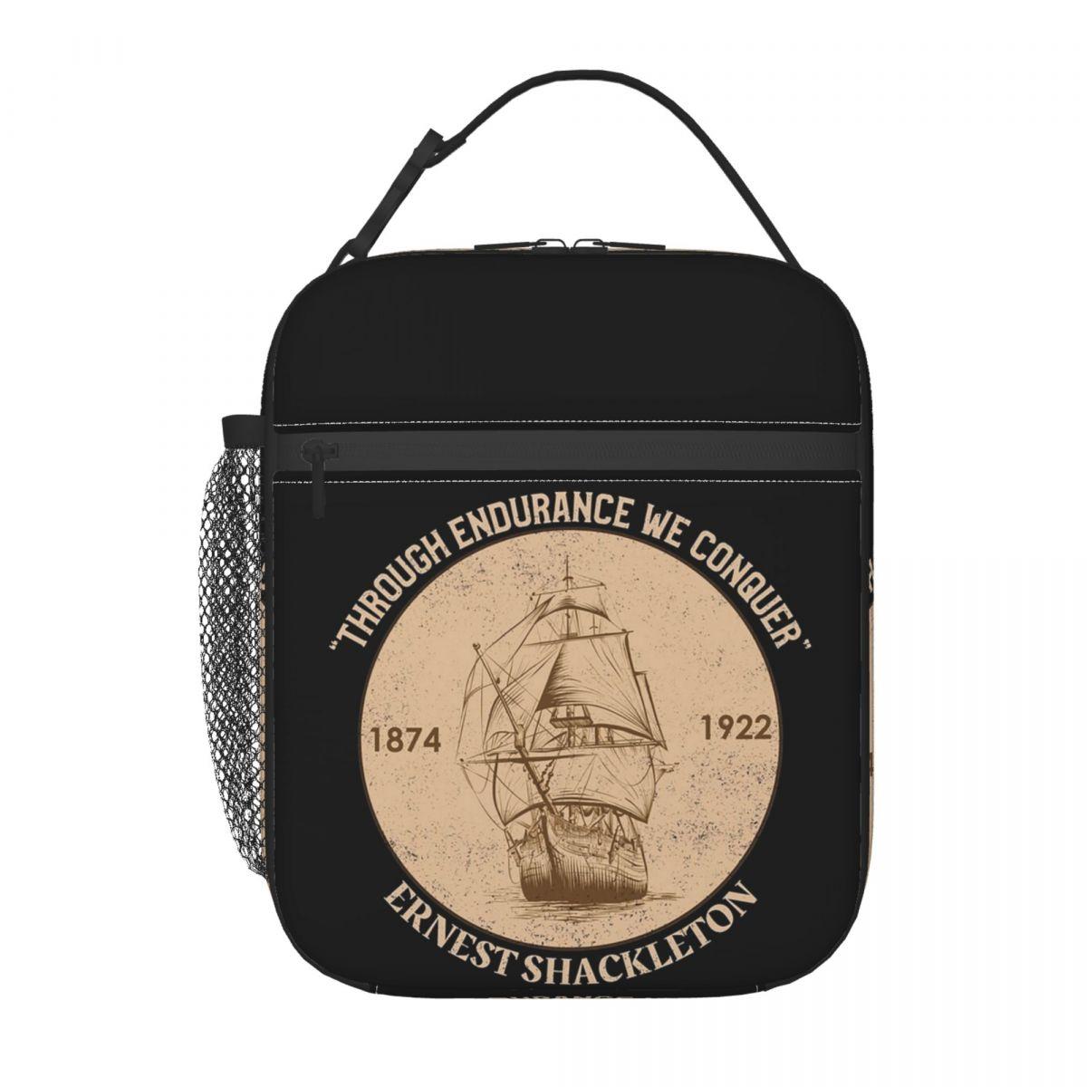 Sir Ernest Shackleton - Through Endurance We Conqu Insulated Lunch Bag for Women Children Food Boxes Thermal Lunch Box Tote One Size
