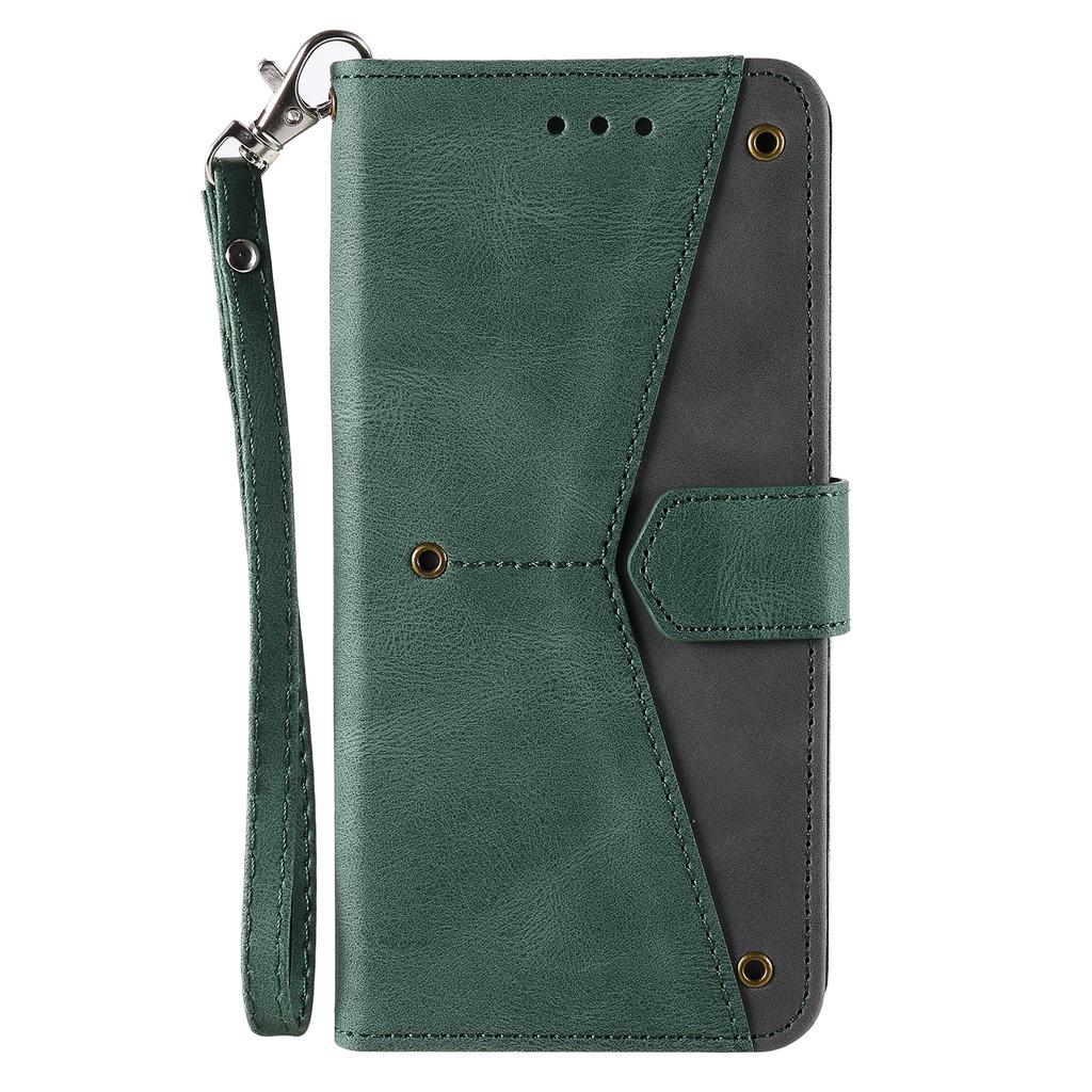 For Samsung Galaxy A56 5G Leather Case Splicing Stitching Wallet Stand Phone Cover with Strap