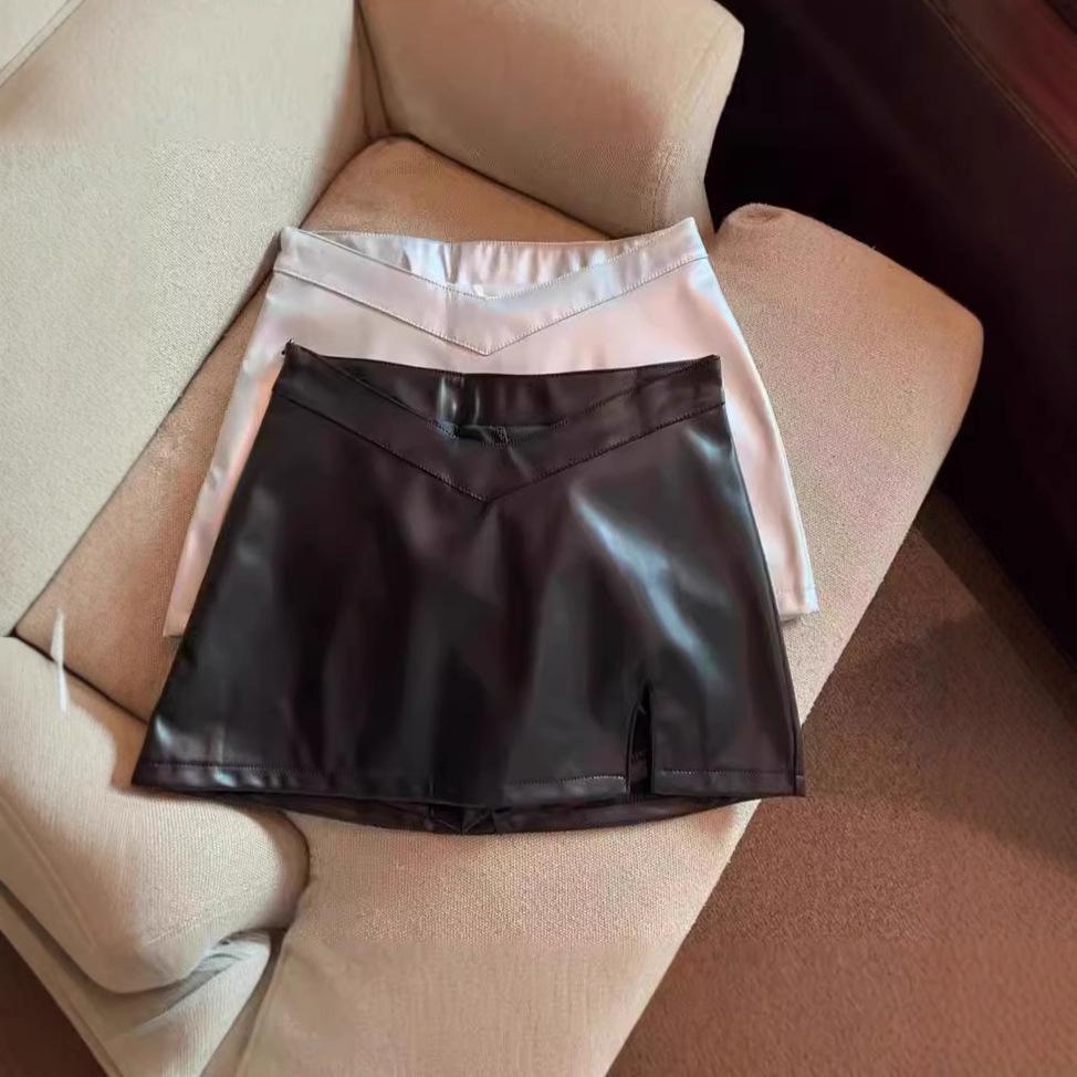

Women s 2024 High Waist A-Line Slimming Silver PU Leather Pencil Mini Skirt M