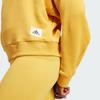 Adidas Lounge French Terry Sweatshirt Solid Color Logo Round Neck Long Sleeve Women Sweatshirt Yellow IJ8440