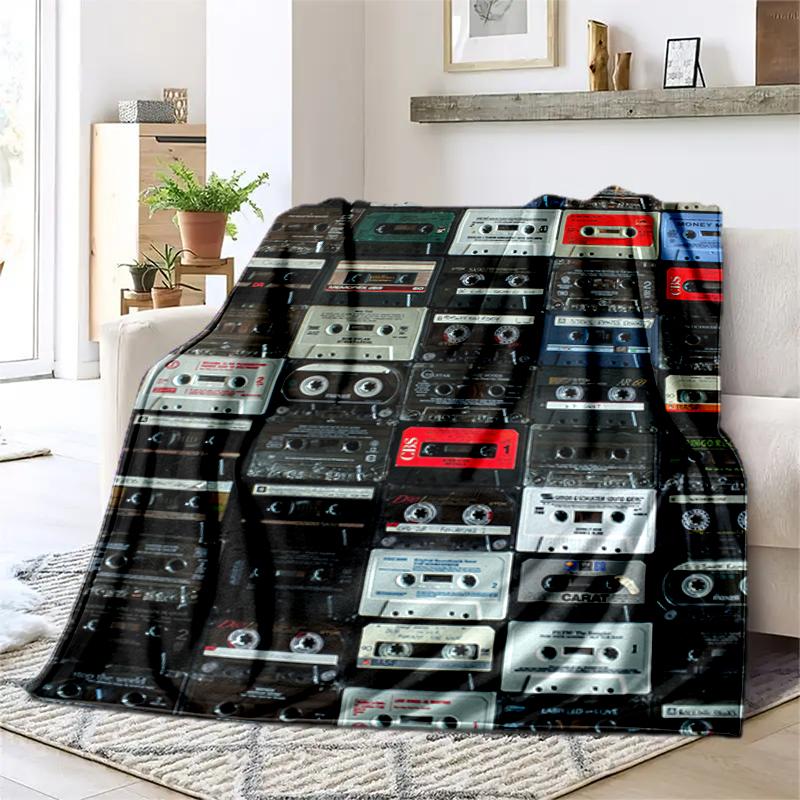 

1PC music mixtape printed blanket, all season lightweight home office outdoor nap multifunctional blanket A12 80cm x 120cm