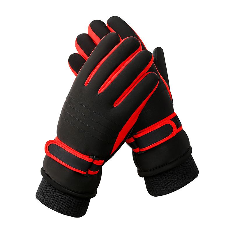 Winter Skiing Gloves for Men  Thickened with Fleece  Outdoor Cycling Windproof and Cold Proof  Touch Screen  Fashionable Five Finger Warm Gloves