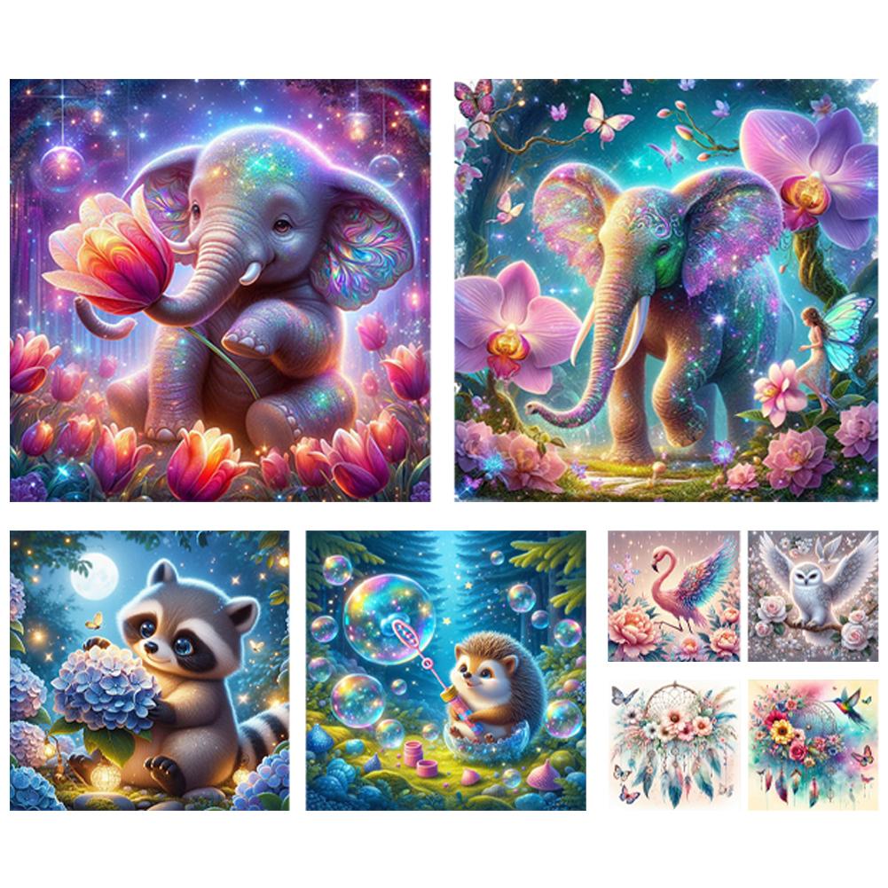 

2pcs Full Embroidery Eco-cotton Thread 11CT Printed Animal Cross Stitch Kit #