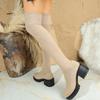 Over The Knee High Boots Fashion Round Toe Knit Platform Non-Slip Wear-Resistant Stretchy Socks Boots