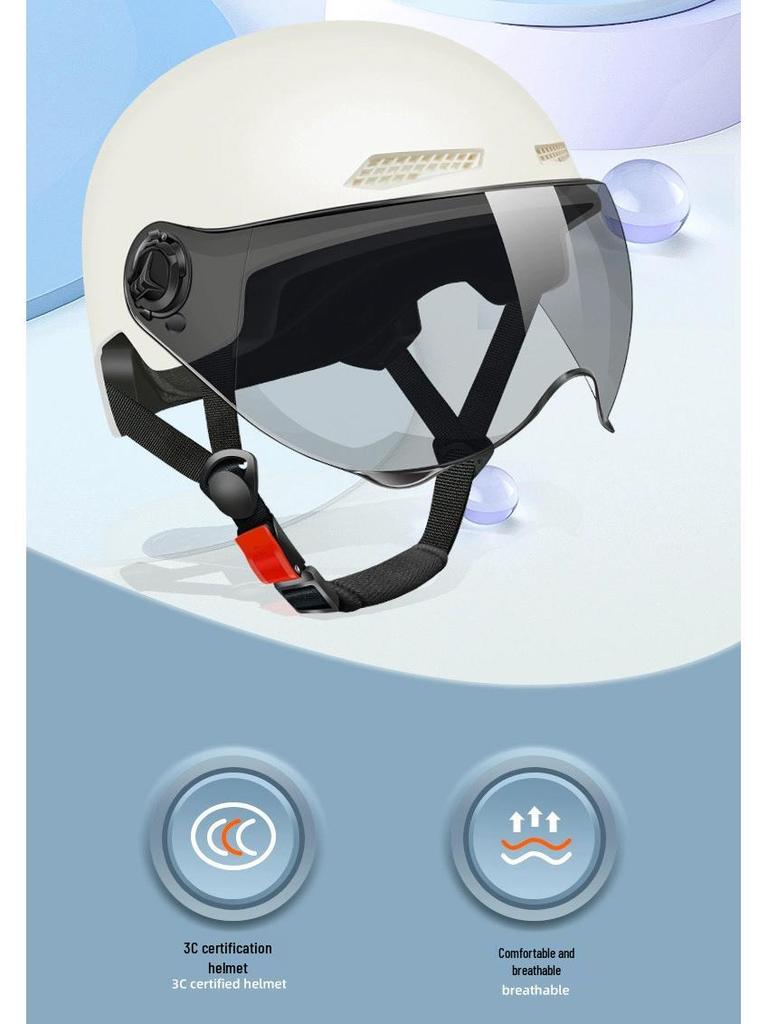 3C Certified Lightweight Electric Bike Half-Helmet with Summer Sun Protection for Men and Women