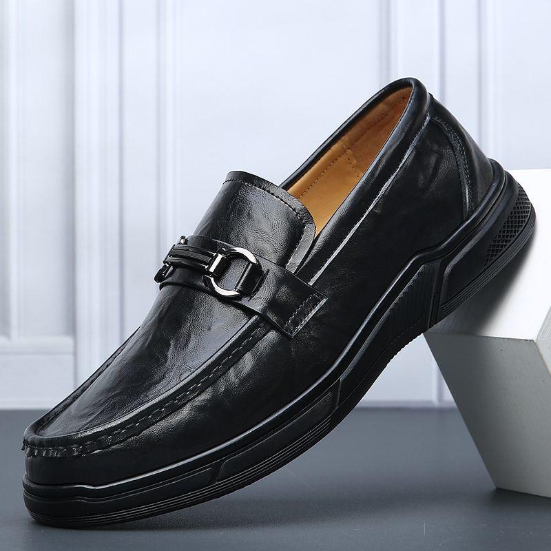 Soft Genuine Leather Shoes Mens Loafers Flat Brand Male Footwear Soft Business Dress Shoes Man Party Shoes
