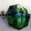 Dragonfly Pattern Print on a Stylish Automatic Folding Umbrella with 8 Iron Ribs, Portable and Foldable Sunshade Umbrella, Per