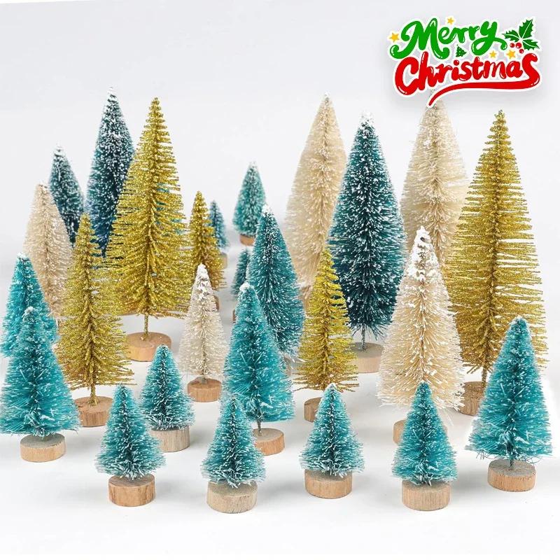 4.5CM Miniature Pine Christmas Tree Snowy Cedar Xmas Decor Creative Adorable Home Ornament for Holiday Decorating