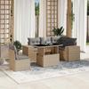 VidaXL Garden Lounge Set with Cushions 6 Pcs Beige Braided Resin 3269169