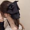 Beads Black Bow Shark Clip French Style Women Sequin Hairgrips Shiny Rhinestone Hair Claw  Daily