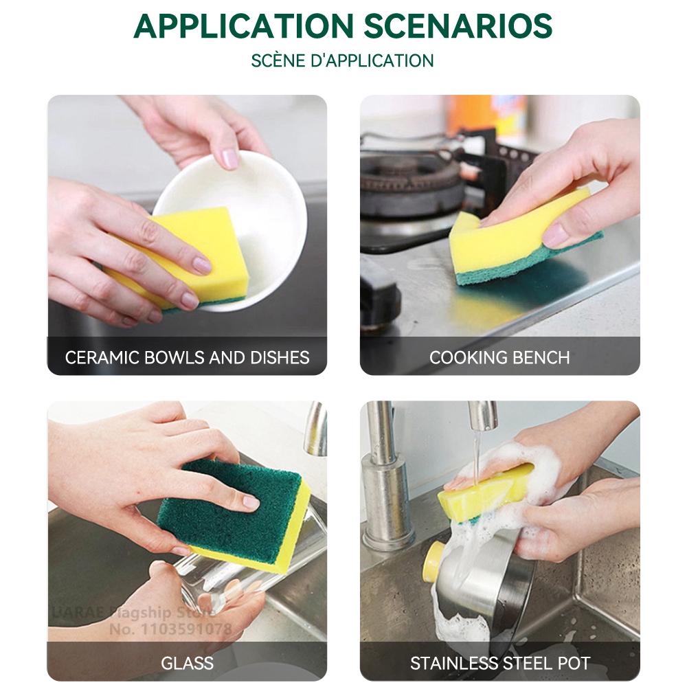 5-50pc Highly absorbent Double-sided Sponge Kitchen Grease Clean Sponges Magic Cleaning Majoc Sponge Brush Dish Washing Tools