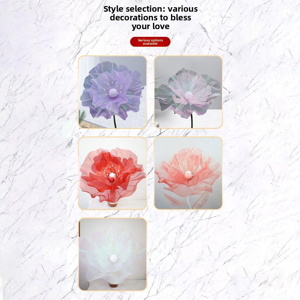 Hollow Design Artificial Flower 50cm Big Simulation Flower Silk Mesh Flower Wedding Decoration
