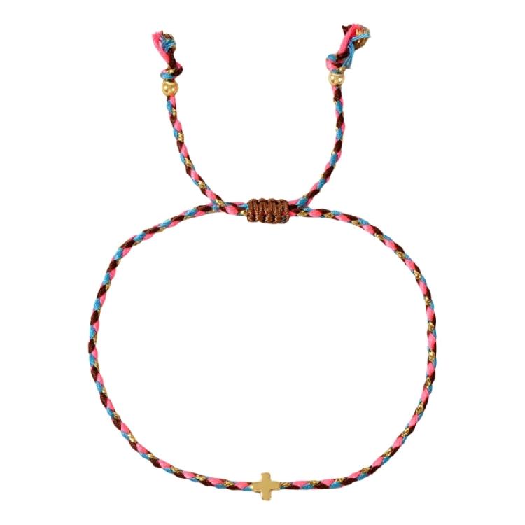 Bohemian Inspire Cotton Rope Crosses Bracelet Adjustable Designs Jewelry Accessory for Trendy Adults Everyday Wear