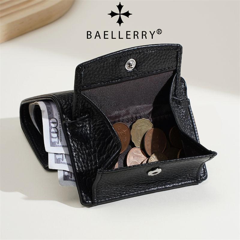Baellerry Genuine Leather Short Wallets for Women Fashion Coin Purse Tri-fold Card Holder Mini Purses
