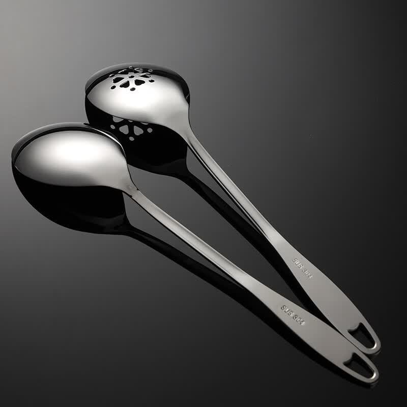 QianXing 304 Stainless Steel Long Handle Serving Spoon Set