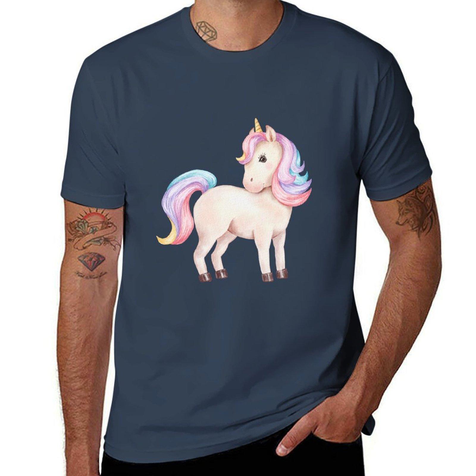 Rainbow Baby Unicorn Cartoon Illustration Tshirt Casual Everyday Wear Tshirt S