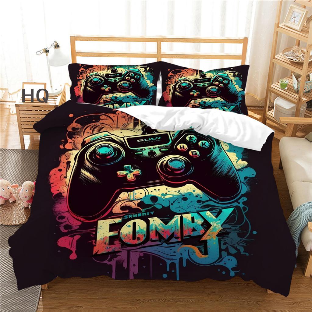 3D Player Bedding Game Handle Quilt Cover 2 or 3 Double Bed Single Bed Full-size Game Machine Printed Bedding Home Decoration