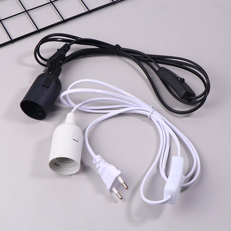 Eu Plug E27 Lamp Base Holder With On/Off Switch Power Cord Cables Hanging Pendant Led Light Fixture Lamp Bulb Socket Cord
