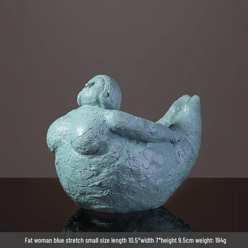 Abstract Yoga Sculpture: Elegant Curvy Woman Artwork for Home Decor