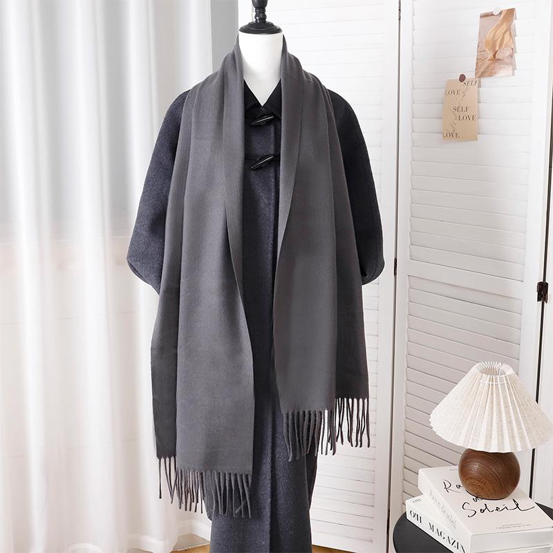 New Designer Luxury Women Warm Scarf Winter Cashmere Shawls Thick Solid Neckerchief Hijab Wraps Tassls Pashmina Foulard