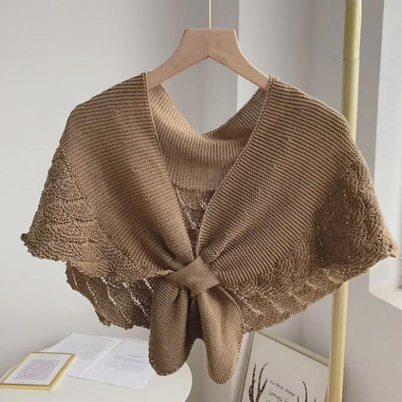 Women's Knitted Korean Cloak: Versatile Office Scarf & Shawl