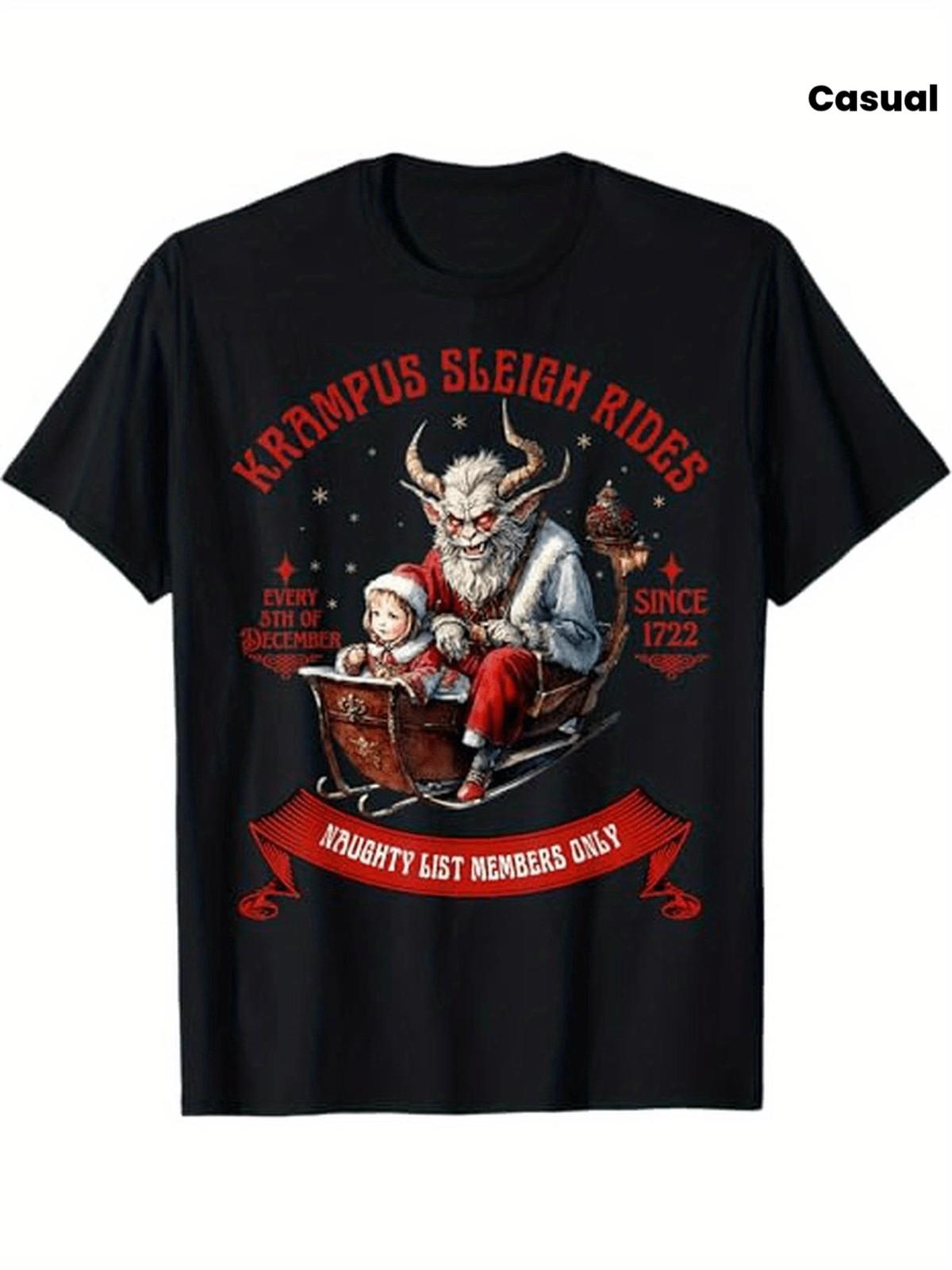 

Funny Naughty List Members Only Krampus & Santa s Evil Elf Christmas T-Shirt - 5XL різнокольоровий