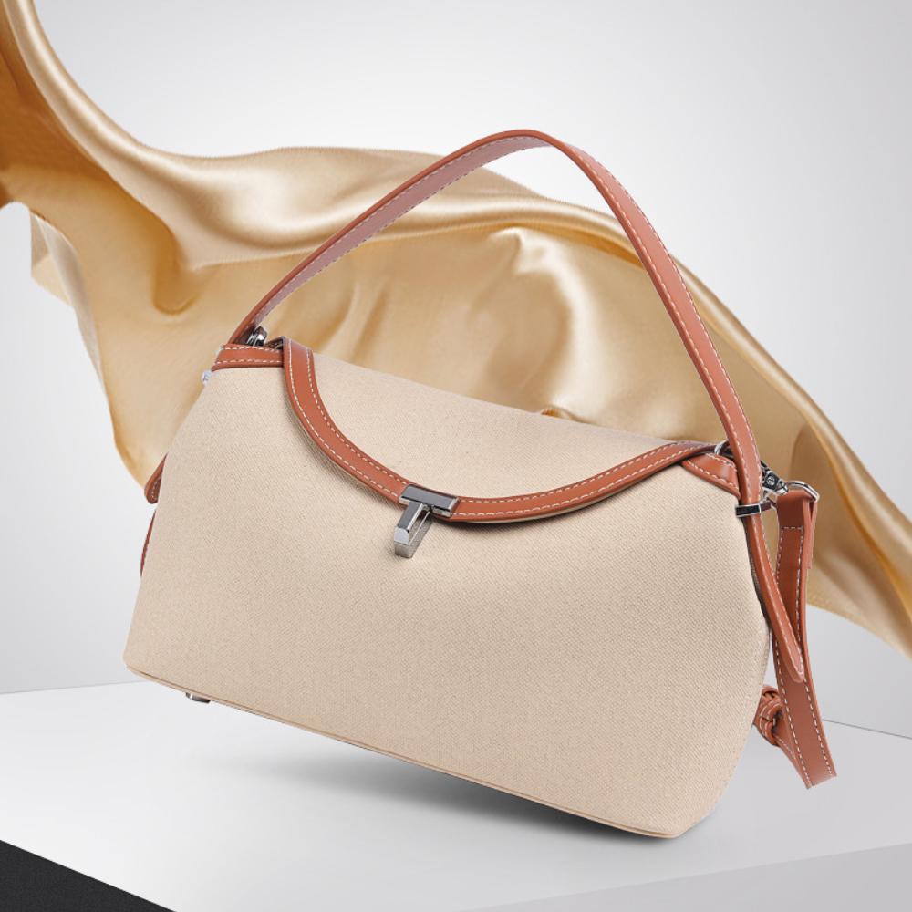 Trendy Simple Contrasting Color Women's Crossbody Bag High Texture Canvas Light Luxury Pillow Bag Leisure Commuting Shoulder Bag for Mother's Day Gift