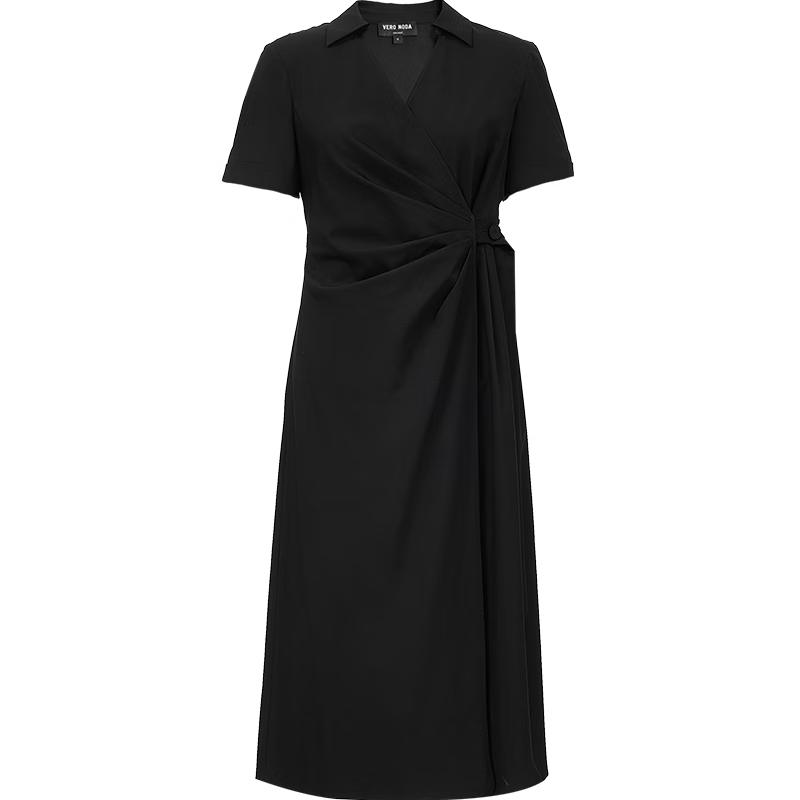 

VEROMODA Women s V-Neck Irregular Waist Pleated Dress L