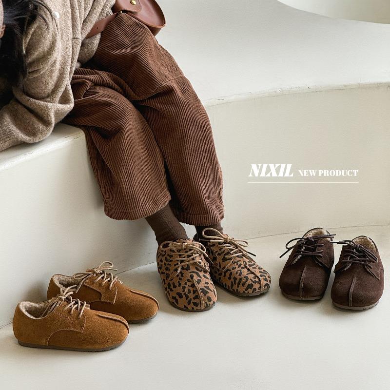 Winter new children's versatile fake split-toed girls' velvet matte leather girls' cotton shoes