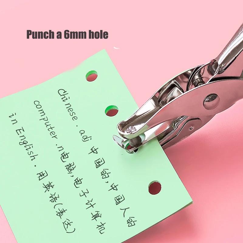 Perforatrice manuelle 3/6MM Papeterie étudiante Papier A4 Perforatrice une seule perforation Feuilles mobiles Papeterie Outils de production École Bureau