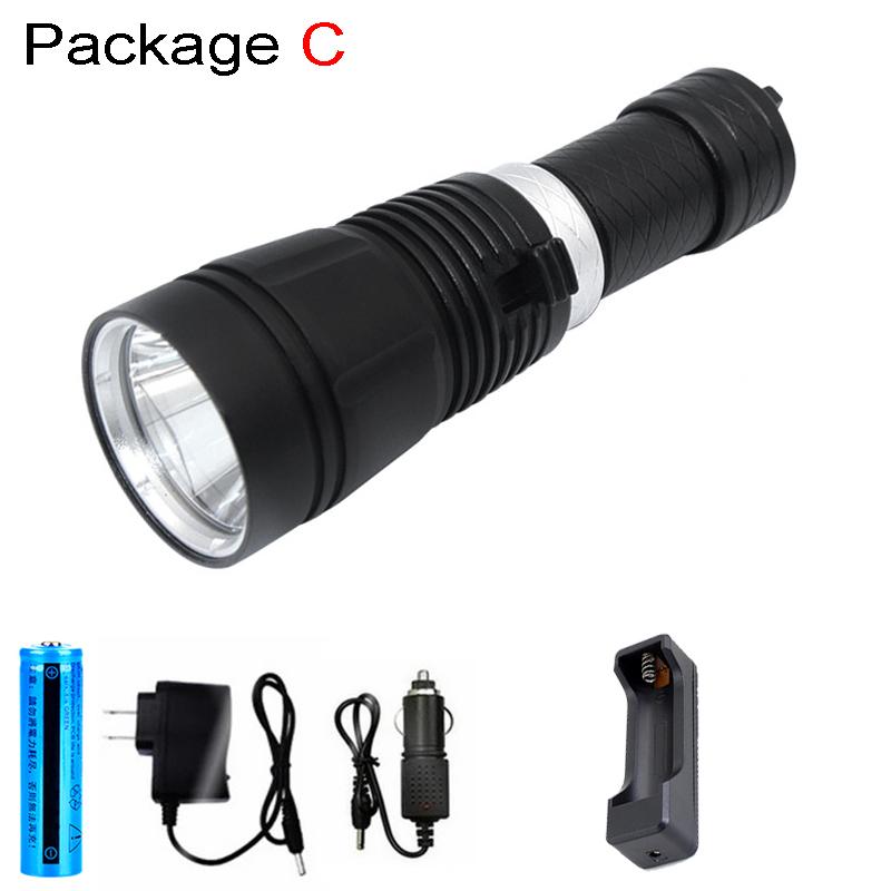 D2 Powerful Diving Flashlight Edc Dive Torch Light Lamp Underwater High Power Led Flashlights Diving Camping Tactical Lantern