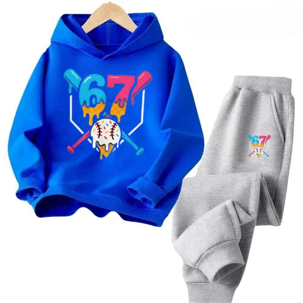 67 Discount Kids Suit Breathable Sportswear Cartoon Design Hot Sale Children's Comfortable Sweatshirt Set
