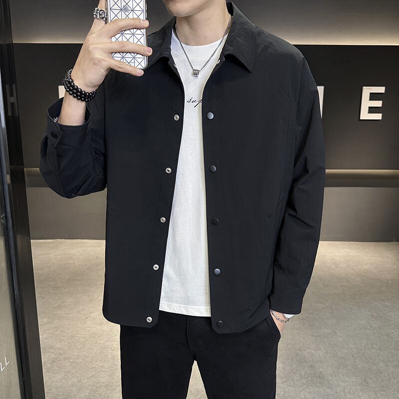 

Men S Solid Color Jacket Spring And Autumn New Men S Clothing Youth Fashion Casual Trend Handsome Versatile Coat Summer 4XL (180-102.5 kg) чорний