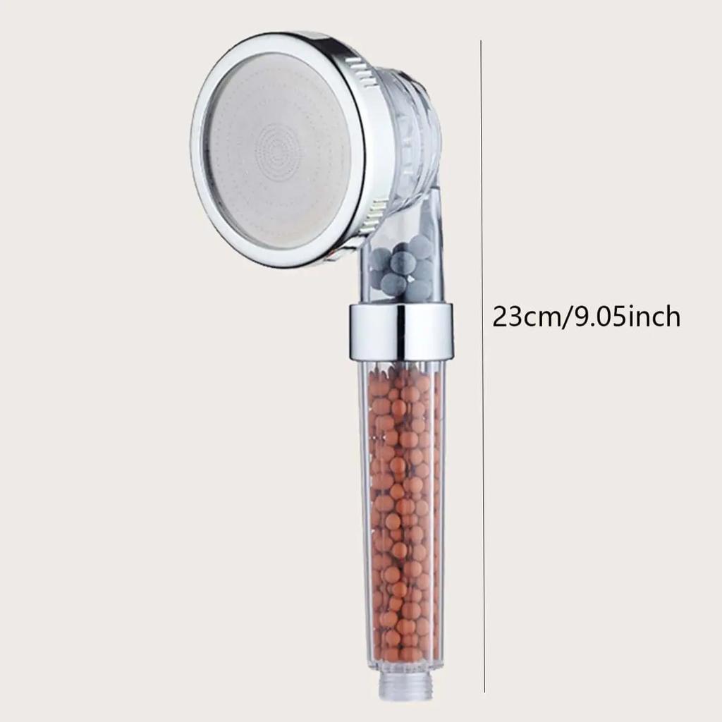 1pc Filtered Shower Head ABS High Pressure Water Saving Spray Handheld Clear Showerheads with With Filter Beads for Bathroom