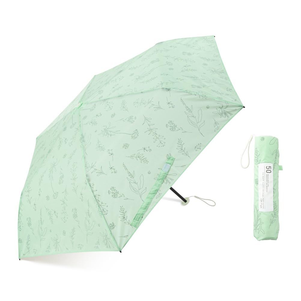 Ogawa Folding Super Mint Flower or Cynthia (Ogawa) Women's Umbrella, Ultra-Lightweight (100g), Water-Repellent, Durable, Windproof, Design, Stylish,