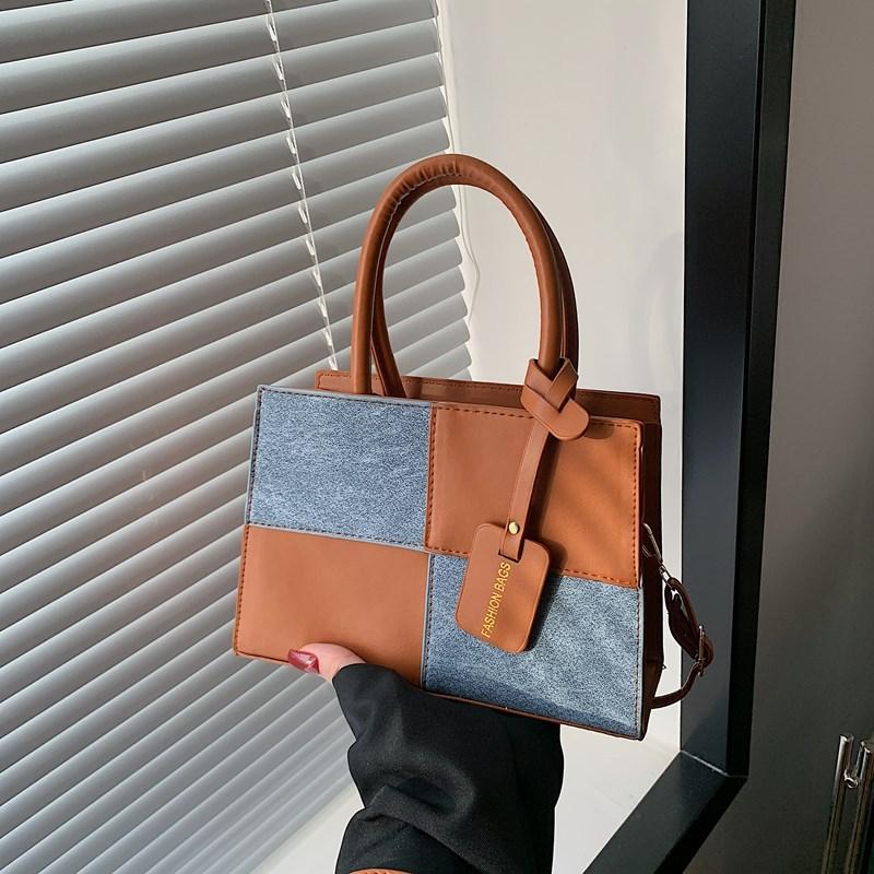 New women's bags contrasting colors splicing niche design fashion trend handbag commuting shoulder messenger bag